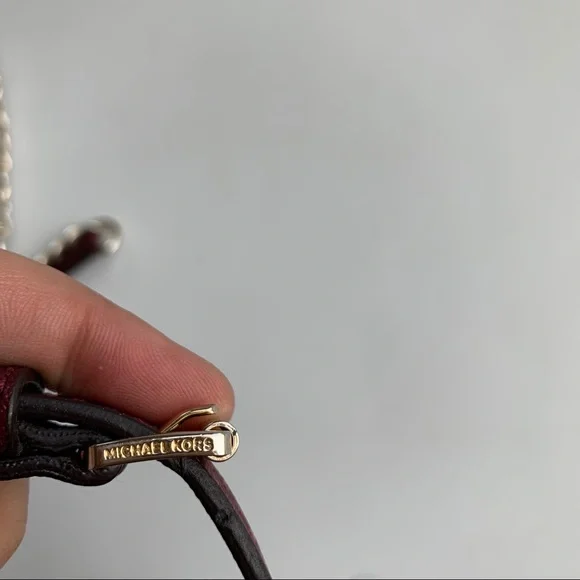 Michael Kors Collection Saffiano Crossbody Wallet Bag Burgundy Red - Picture 6 of 9